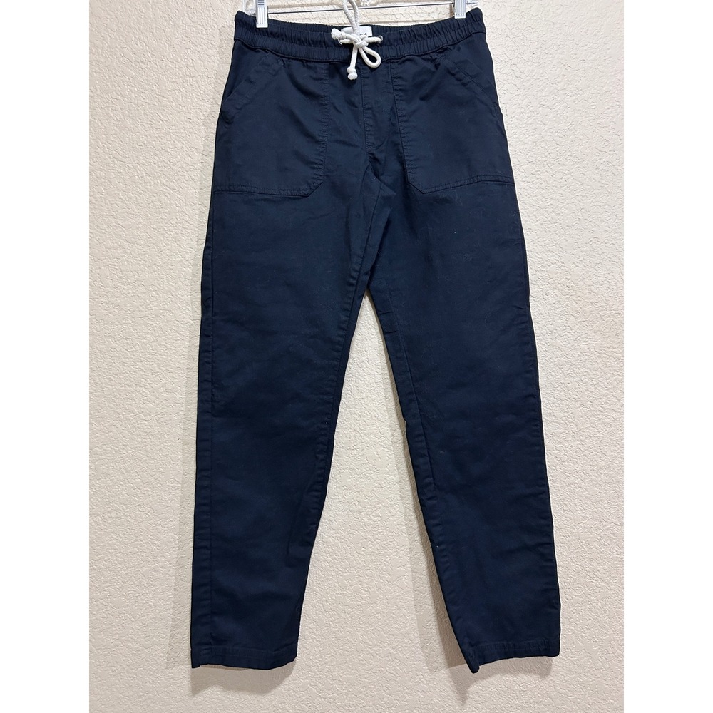 Pact Size S Organic Cotton Tapered Drawstring Pants Black Utility Stretch Casual
